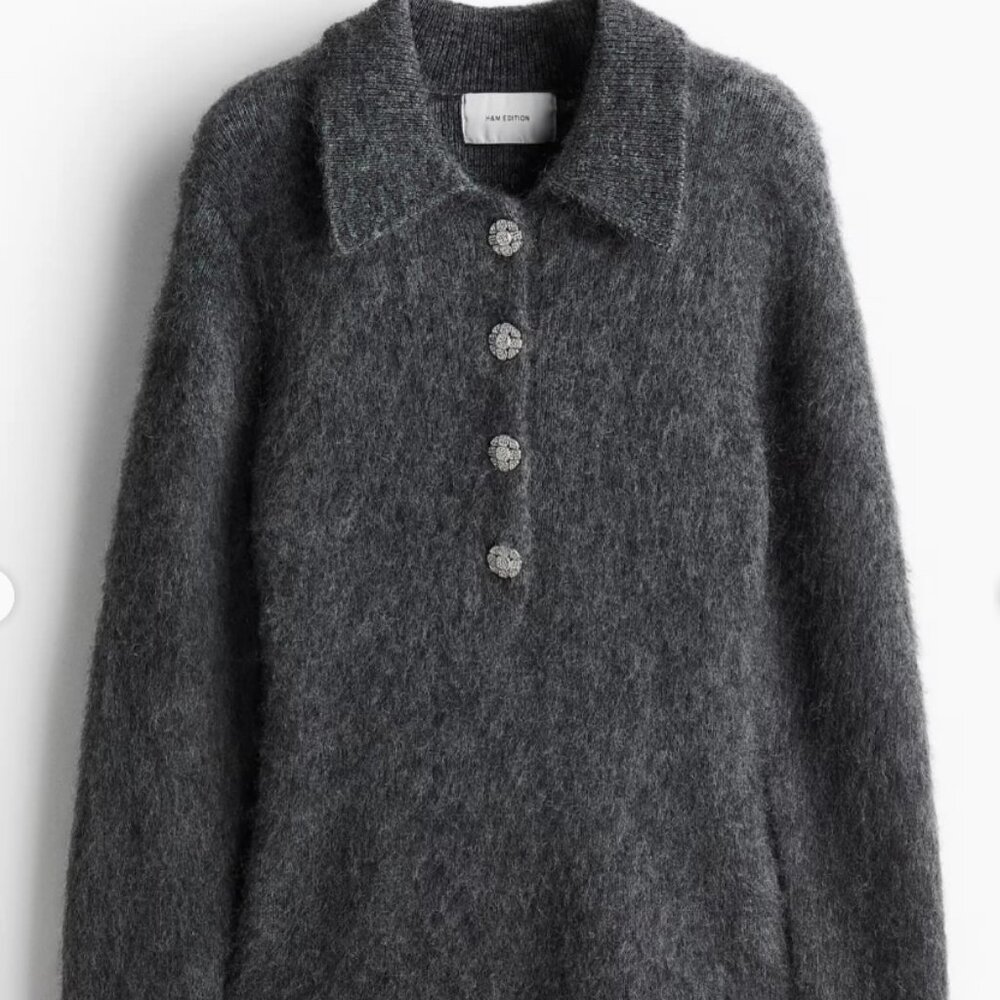 H&M Mohair-Blend Sweater with Collar